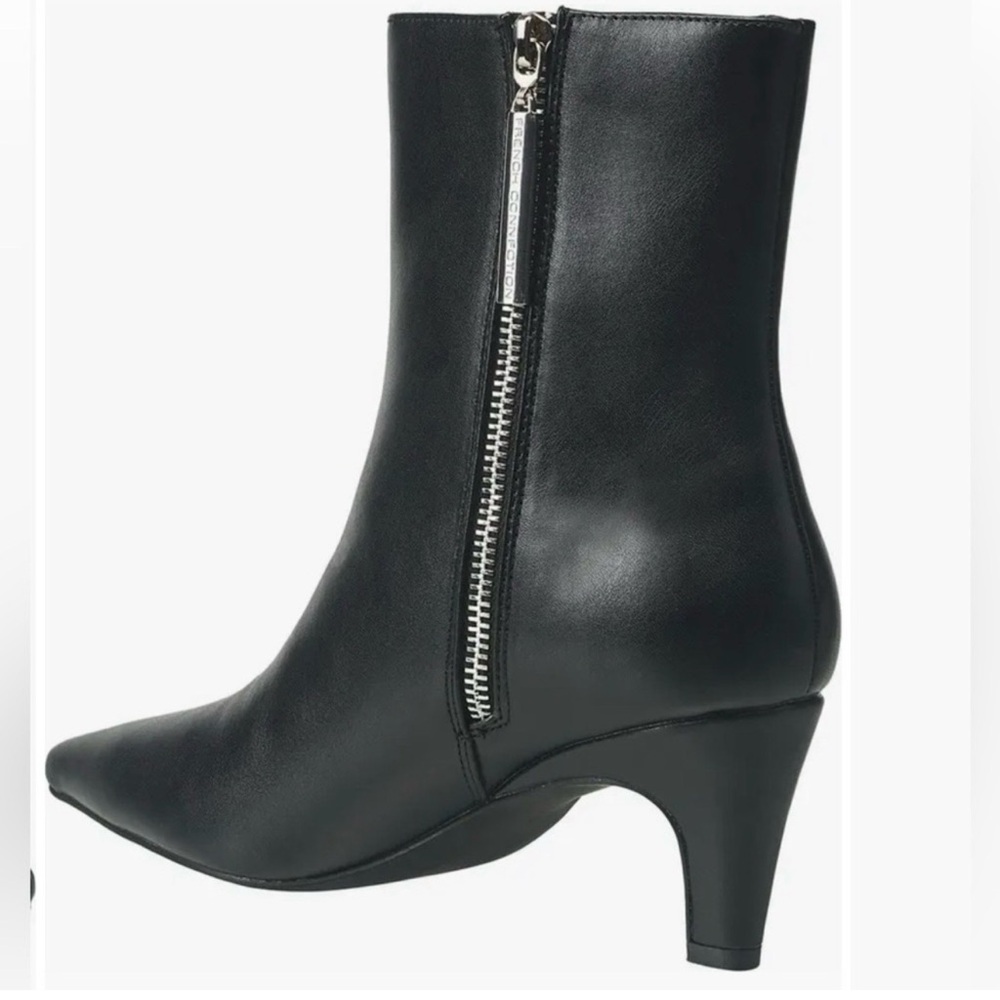 French Connection Ankle Bootie Alex Kitten Heel Black Faux Leather NIB - Picture 3 of 9